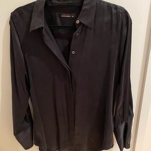 Equipment Black Silk Button-Up Blouse